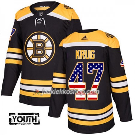 Lapsille NHL Boston Bruins Pelipaita Torey Krug 47 Adidas 2017-2018 Musta USA Flag Fashion Authentic